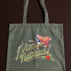 2023 Disneyland Magic Key Exclusive Viva Navidad Green Fabric Tote Bag Collect